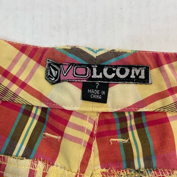 Volcom yellow and pink long shorts size 7 - Picture 3 of 4